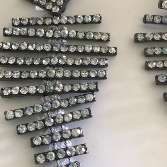 Zara Crystal Dangly Long Earrings - Picture 4 of 5